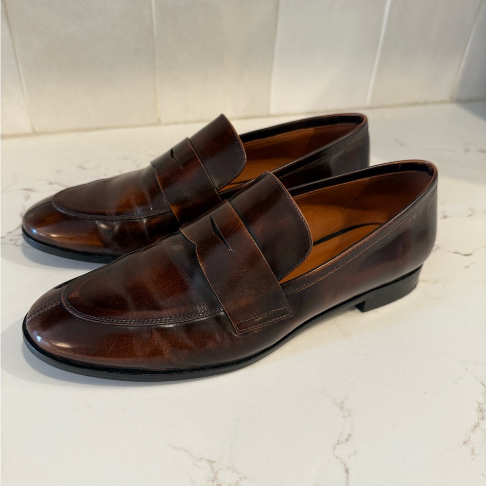 Maeve Dark Brown Leather Penny Loafers